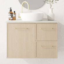 Hamilton 750mm Wall Hung Single Vanity with Solid Surface Countertop